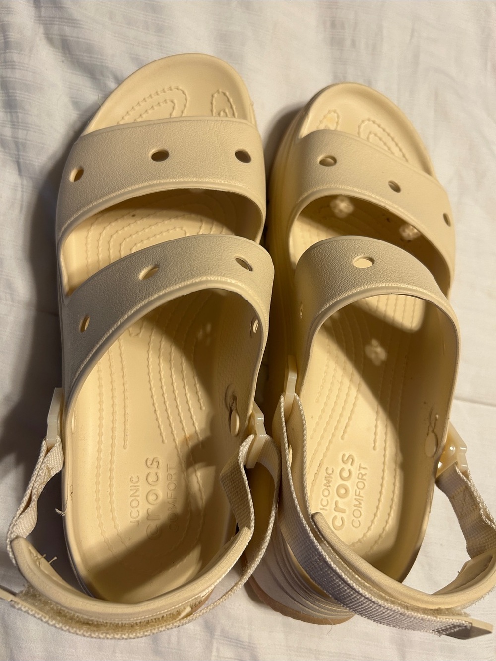 CROCS Dual-Strap Sandals in Light Beige